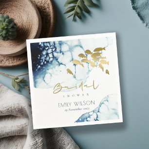 SERVILLETA DE PAPEL ELEGANTE NAVY DE ORO SUBMARINO DUCHA BRIDAL DE PES