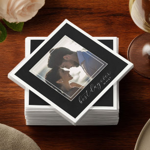 Servilleta De Papel Elegante Negro "Mejor Día de la Historia" Foto Per