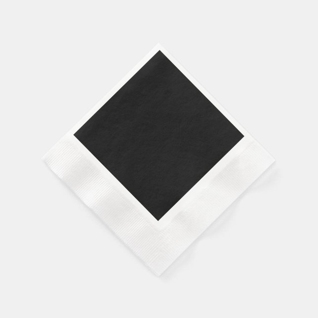 Servilleta De Papel Elegante Negro Sólido (Borde)
