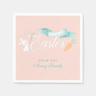 Servilleta De Papel Elegante nombre de familia de Pascua Moderna