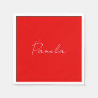 Elegante Nombre Minimalista Clásico Cálido Rojo