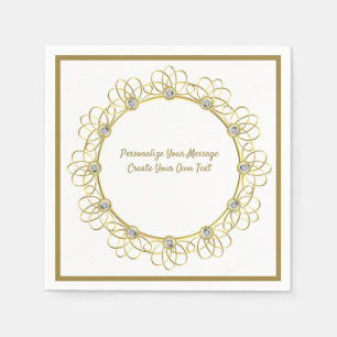 Servilleta De Papel Elegante oro Diamantes de frontera ornamental