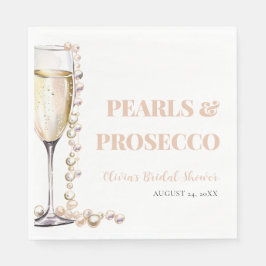Servilleta De Papel Elegante oro perlas y Prosecco Despedida de solter