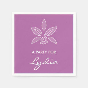 Servilleta De Papel Elegante Orquídea Simple Negrita Flor Púrpura Con 