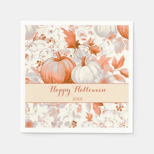 Servilleta De Papel Elegante otoño chinoiserie Halloween  (Anverso)