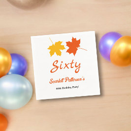 Servilleta De Papel Elegante otoño deja flores otoñales 60 cumpleaños
