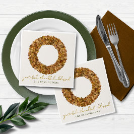 Servilleta De Papel Elegante otoño deja la guirnalda de acción de grac