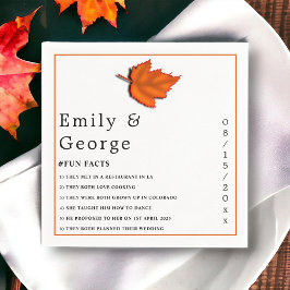 Servilleta De Papel Elegante otoño rústico deja Moda boda otoño