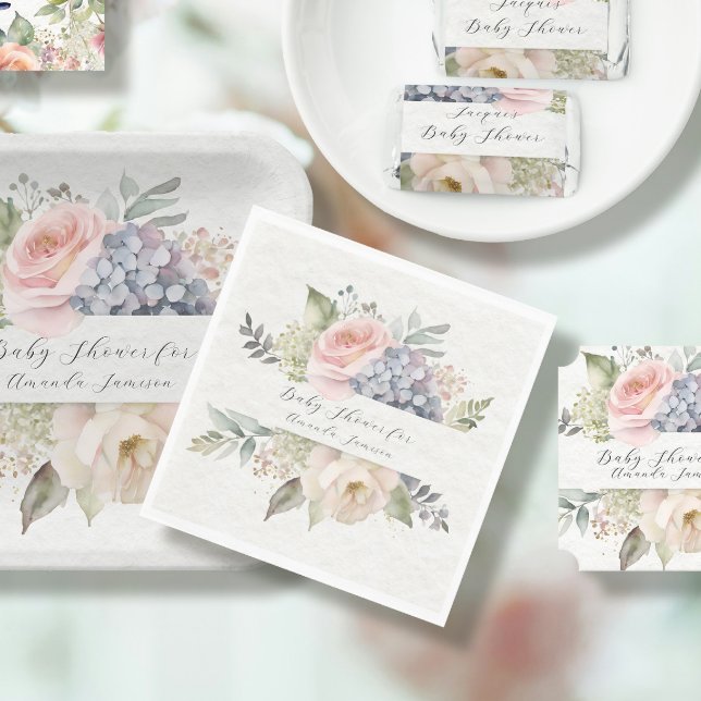 Servilleta De Papel Elegante país inglés Chica rosa rosado Baby Shower (Subido por el creador)