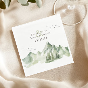 Servilleta De Papel Elegante paisaje montañoso verde sereno