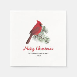 Servilleta De Papel Elegante pájaro cardenal sobre Navidades Monograma