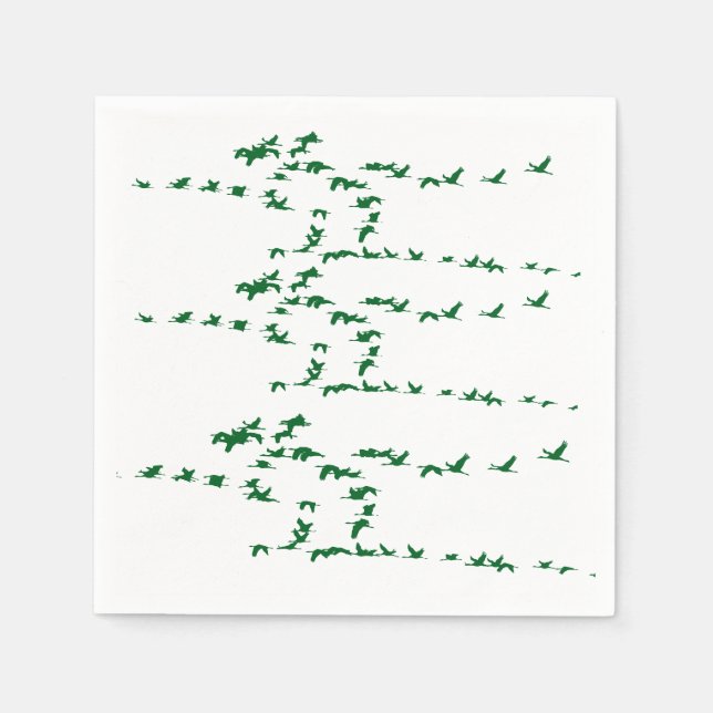 Servilleta De Papel Elegante pájaros de la grúa (Anverso)