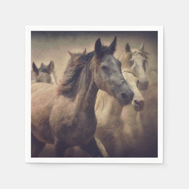 Servilleta De Papel Elegante pañuelo de papel para caballos salvajes (Anverso)