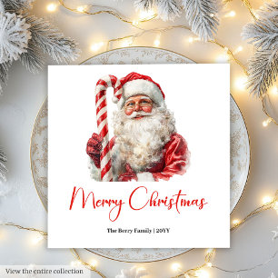 Servilleta De Papel Elegante Papá Noel Minimalista Acogedor Chic de Na