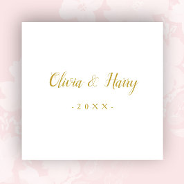 Servilleta De Papel Elegante papel Boda blanco dorado