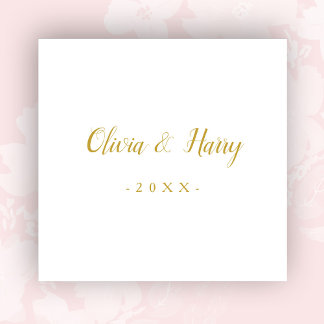 Servilleta De Papel Elegante papel Boda blanco dorado