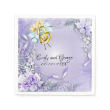 Elegante Papel Boda personalizable púrpura
