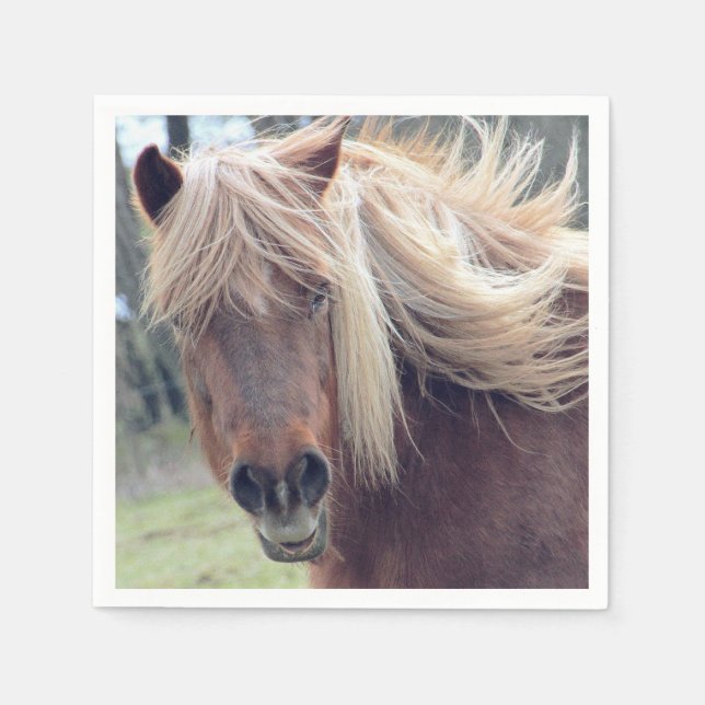 Servilleta De Papel Elegante Papel de caballo salvaje (Anverso)