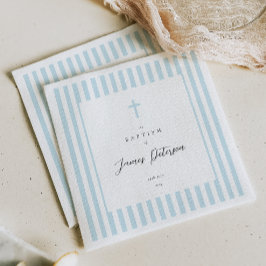 Servilleta de papel elegante para bautizo con raya