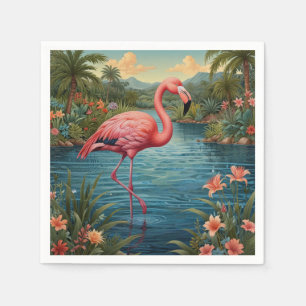 Servilleta De Papel Elegante paraíso tropical flamingo rosa