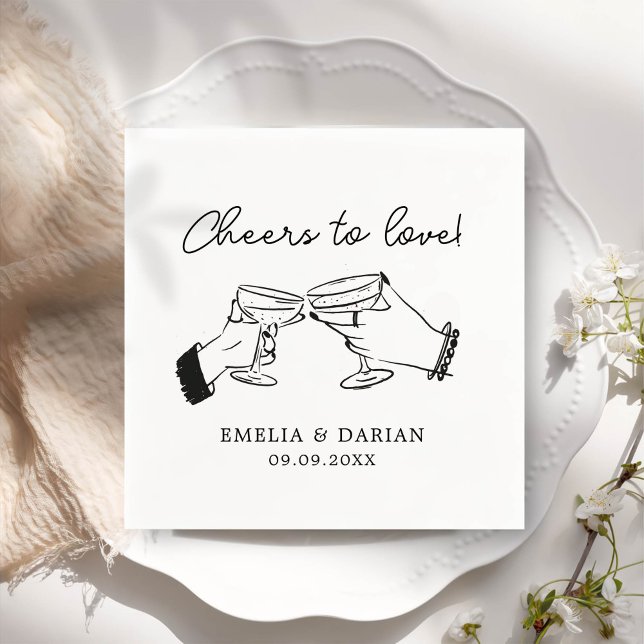 Servilleta De Papel Elegante pareja vitorea para amar a Boda Minimalis (Subido por el creador)