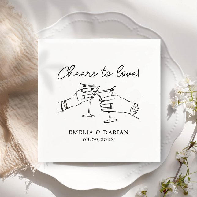 Servilleta De Papel Elegante pareja vitorea para amar a Boda Minimalis (Subido por el creador)