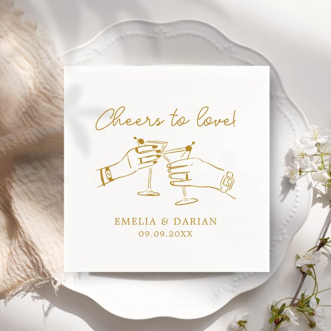 Servilleta De Papel Elegante pareja vitorea para amar a Boda Minimalis (Subido por el creador)