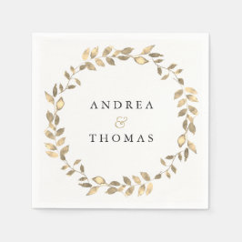 Servilleta De Papel Elegante Partido de Compromiso con la Hoja de Oro 