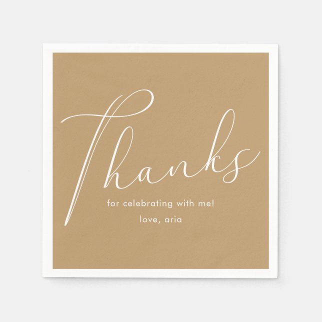 Servilleta De Papel Elegante Partido de Graduación Amarillo Gracias Sc (Anverso)