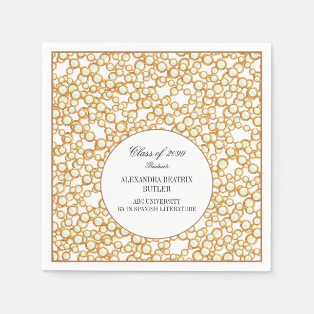 Servilleta De Papel Elegante partido de graduación universitaria (Anverso)