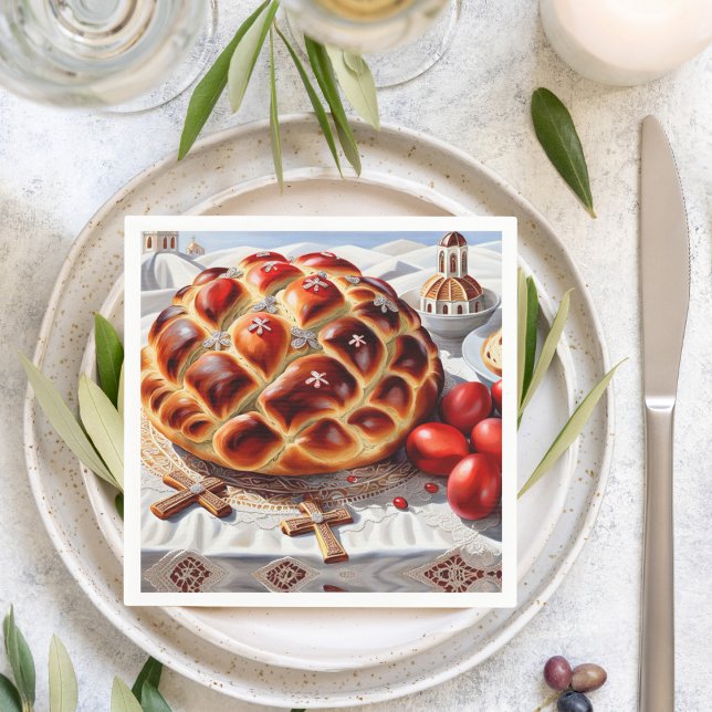 Servilleta De Papel Elegante Pascua Griega (Festive and fun napkin. )