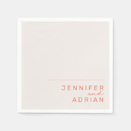 Servilleta De Papel Elegante Pastel Boda moderada blanca y roja