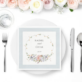 Servilleta De Papel Elegante Pastel Boho Watercolor Floral