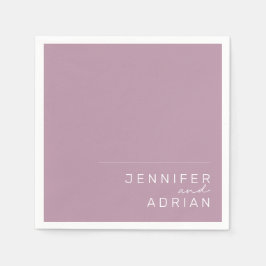 Servilleta De Papel Elegante Pastel Minimal Púrpura Boda Moderno Napki