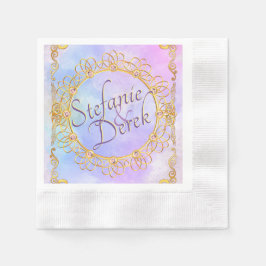 Servilleta De Papel Elegante Pastel suave y oro