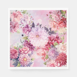 Servilleta De Papel Elegante Pastel Watercolor Floral Napkins
