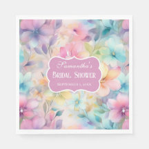 Elegante Pastel Watercolor Florals Bridal Shower