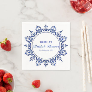 Servilleta De Papel Elegante patrón de antigüedades chinoyorquinas azu