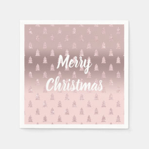 Servilleta De Papel Elegante patrón de árbol de Navidad Rosa Purpuri