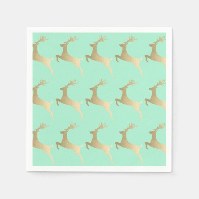 Servilleta De Papel Elegante patrón de reno para Navidades de la Casa  (Anverso)