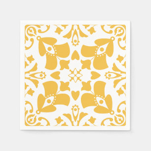 Servilleta De Papel Elegante patrón floral abstracto dibujado a mano e