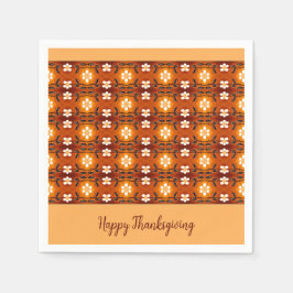 Servilleta De Papel Elegante Patrón Floral Con Engranaje