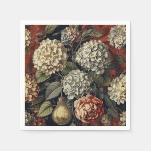 Servilleta De Papel Elegante patrón floral de hortensias vintage