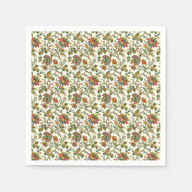 Servilleta De Papel Elegante patrón floral de otoño (Anverso)