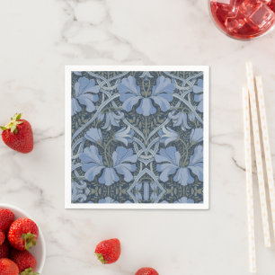 Servilleta De Papel Elegante patrón floral en acuarela azul