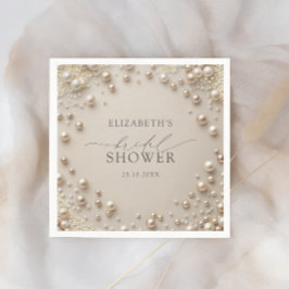 Servilleta De Papel Elegante Pearl Bridal Shower