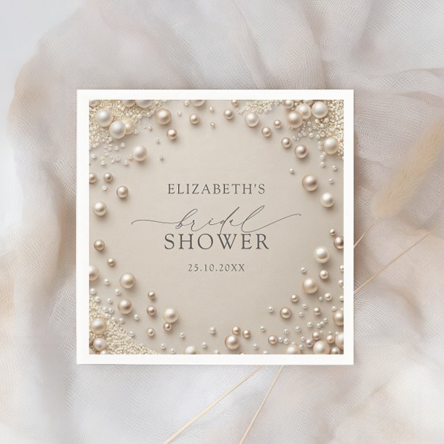Servilleta De Papel Elegante Pearl Bridal Shower (Subido por el creador)