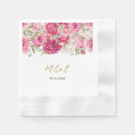 Servilleta De Papel Elegante Peony Rosa Florals Bodas Napkins