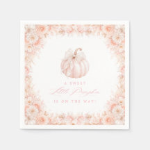 Elegante pequeña ducha de bebé de lazo de calabaza