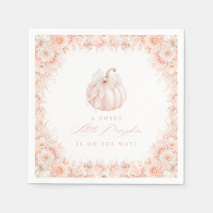Servilleta De Papel Elegante pequeña ducha de bebé de lazo de calabaza
